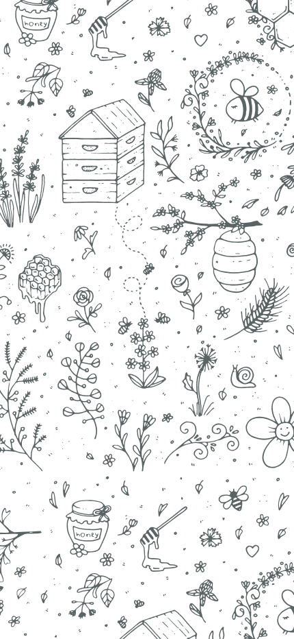 garden and cafe illustrations